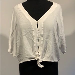 Express Linen Button Down Blouse